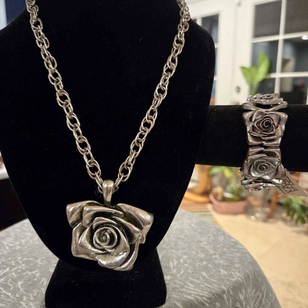 Tisha Waldron Rose Necklace and Bracelet